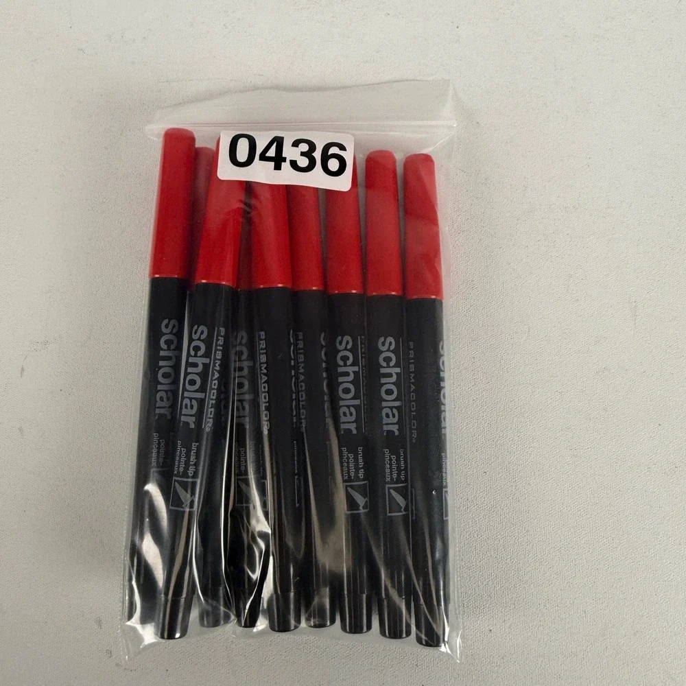 Prismacolor Scholar Brush Tip Art Markers Red Lot of 9 Calligraphy Drawing